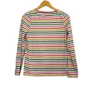 Boden Girls Shirt‎ Striped Long Sleeve Top White Multi Colored Size 15-16